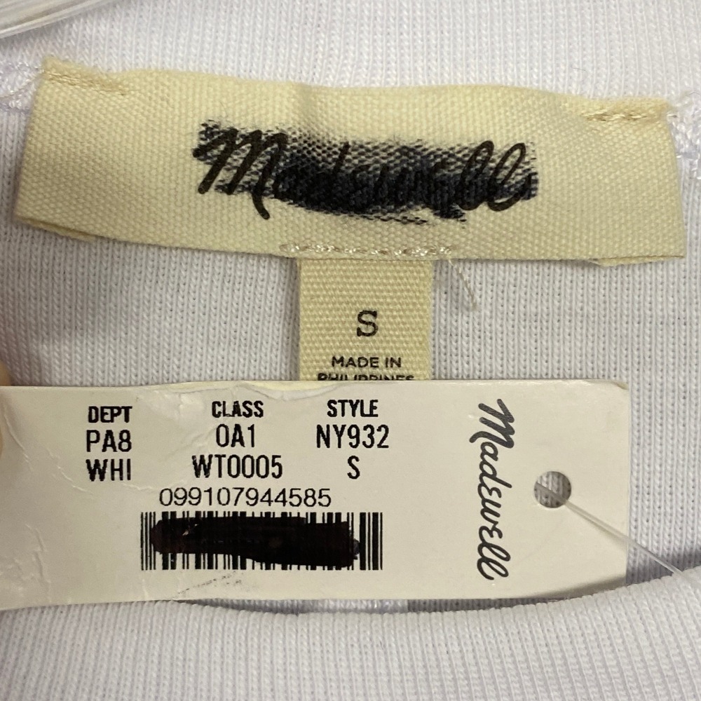 Madewell Womens Small White The 90s Crewneck Tee Cotton Crew Neck Shirt NY932 - Picture 5 of 10
